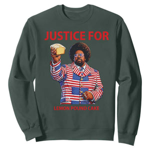 Justice for Lemon Pound Cake Sweatshirt Funny Viral Edgy Meme Courtroom Parody Rap Fans TS02 Dark Forest Green Print Your Wear