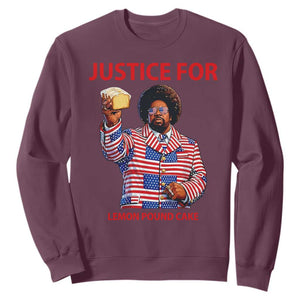 Justice for Lemon Pound Cake Sweatshirt Funny Viral Edgy Meme Courtroom Parody Rap Fans TS02 Maroon Print Your Wear