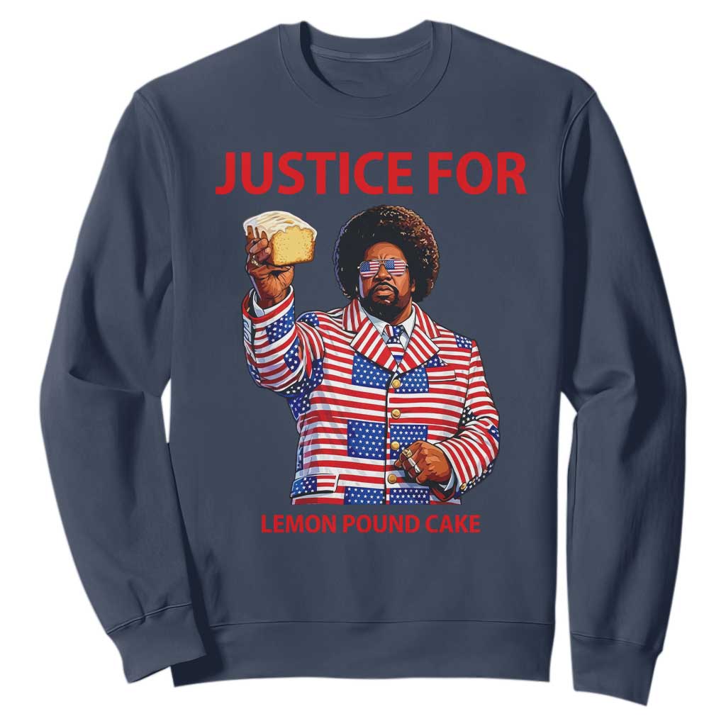 Justice for Lemon Pound Cake Sweatshirt Funny Viral Edgy Meme Courtroom Parody Rap Fans TS02 Navy Print Your Wear