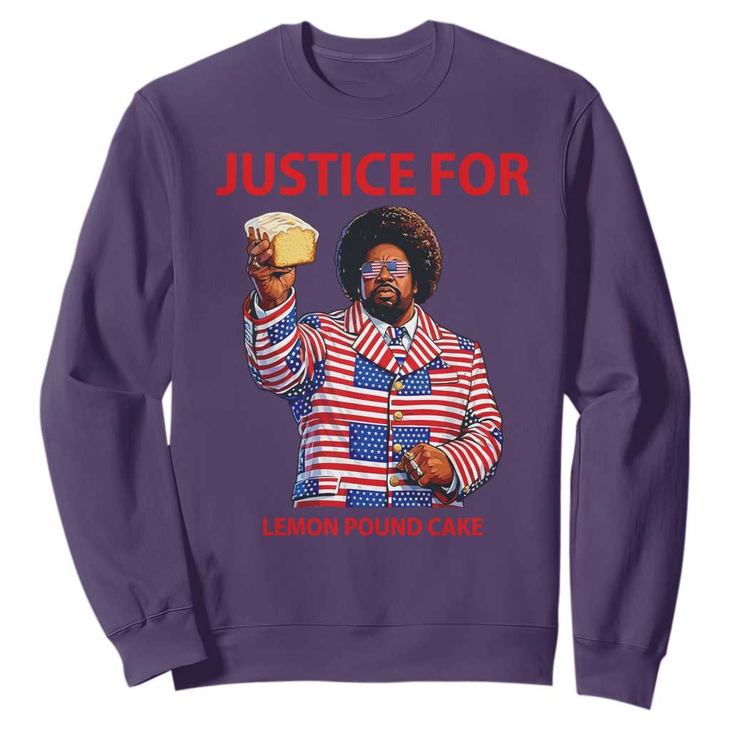 Justice for Lemon Pound Cake Sweatshirt Funny Viral Edgy Meme Courtroom Parody Rap Fans TS02 Purple Print Your Wear