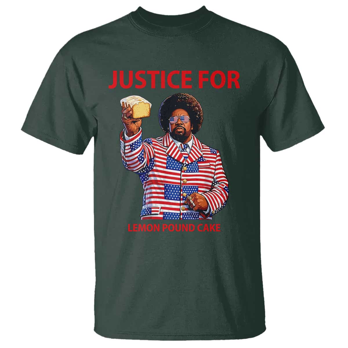 Justice for Lemon Pound Cake T Shirt Funny Viral Edgy Meme Courtroom Parody Rap Fans TS02 Dark Forest Green Print Your Wear