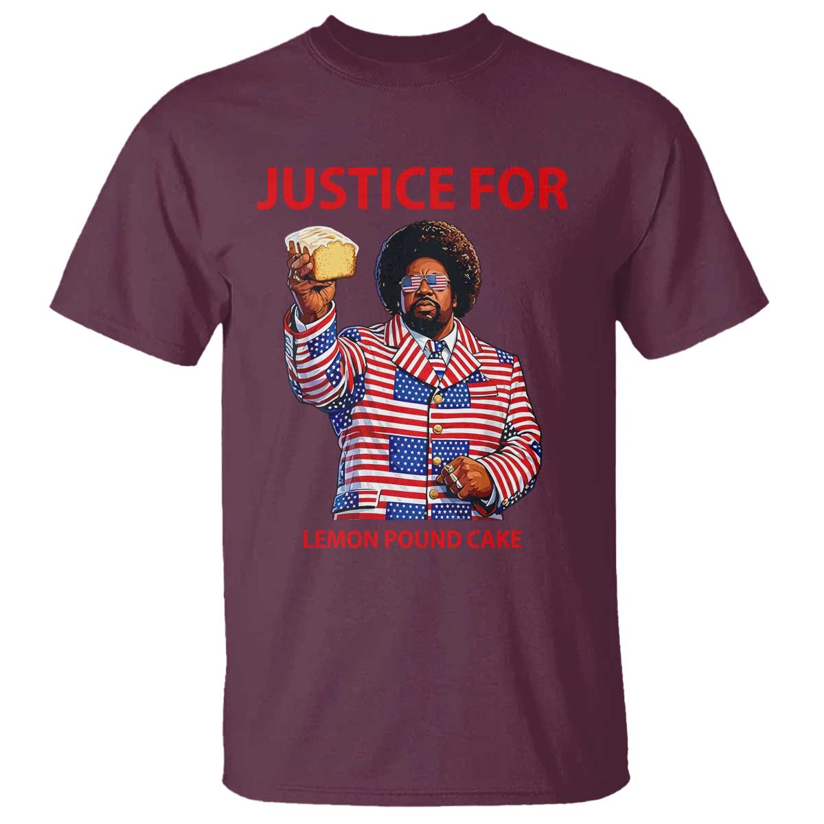 Justice for Lemon Pound Cake T Shirt Funny Viral Edgy Meme Courtroom Parody Rap Fans TS02 Maroon Print Your Wear