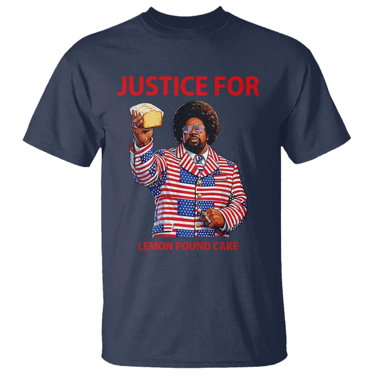Justice for Lemon Pound Cake T Shirt Funny Viral Edgy Meme Courtroom Parody Rap Fans TS02 Navy Print Your Wear