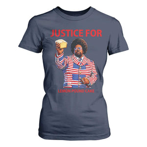Justice for Lemon Pound Cake T Shirt For Women Funny Viral Edgy Meme Courtroom Parody Rap Fans TS02 Navy Print Your Wear