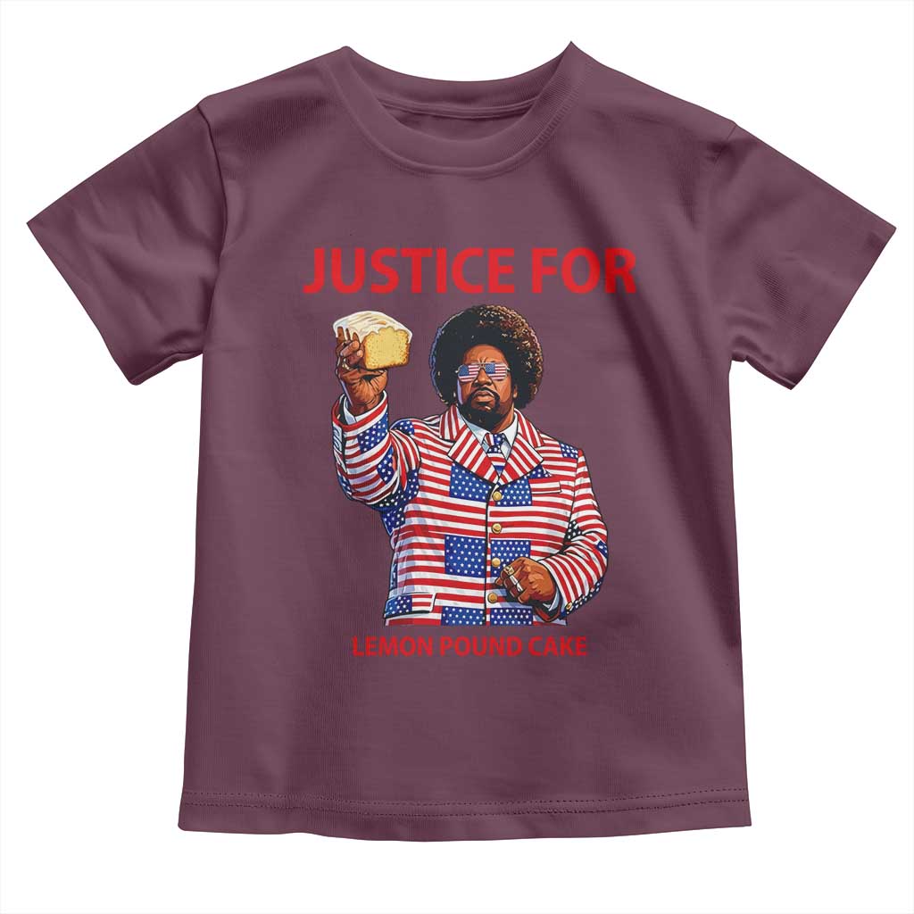 Justice for Lemon Pound Cake Toddler T Shirt Funny Viral Edgy Meme Courtroom Parody Rap Fans TS02 Maroon Print Your Wear