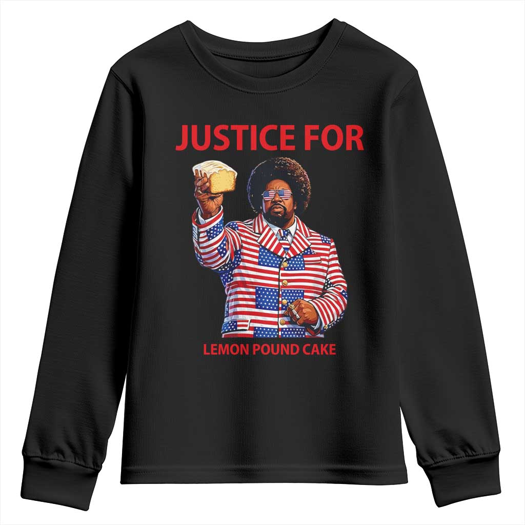 Justice for Lemon Pound Cake Youth Sweatshirt Funny Viral Edgy Meme Courtroom Parody Rap Fans TS02 Black Print Your Wear