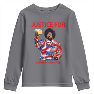Justice for Lemon Pound Cake Youth Sweatshirt Funny Viral Edgy Meme Courtroom Parody Rap Fans TS02 Charcoal Print Your Wear