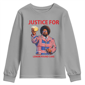 Justice for Lemon Pound Cake Youth Sweatshirt Funny Viral Edgy Meme Courtroom Parody Rap Fans TS02 Sport Gray Print Your Wear