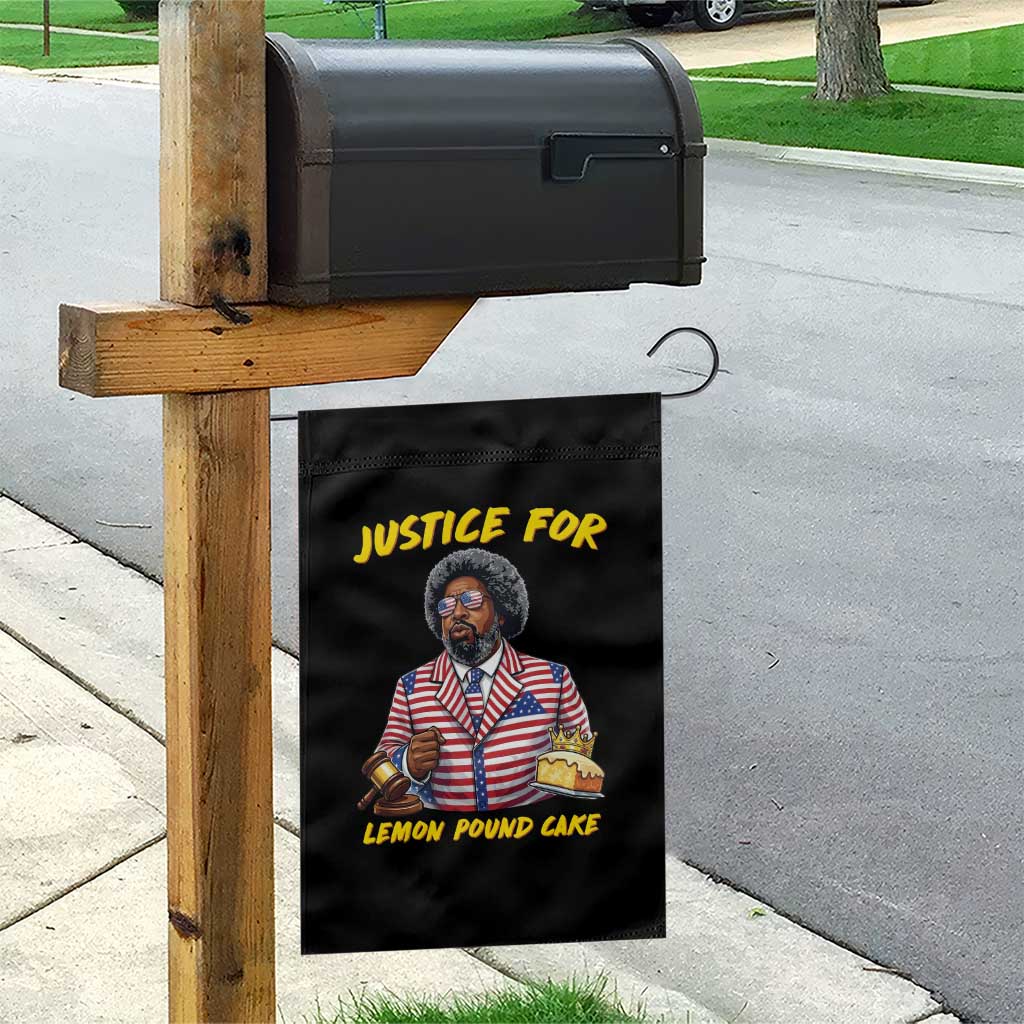 Justice for Lemon Pound Cake Funny Viral Meme Garden Flag Edgy Hip Hop Humor Parody Gift for Rap Fans TS02 Print Your Wear