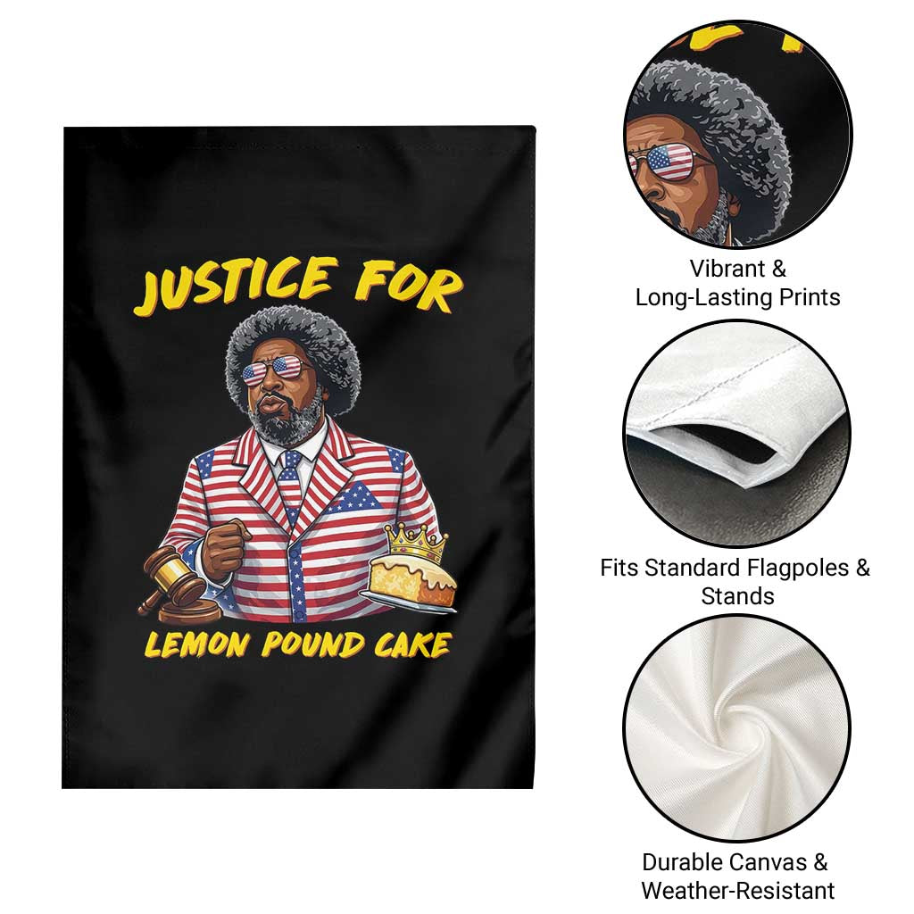 Justice for Lemon Pound Cake Funny Viral Meme Garden Flag Edgy Hip Hop Humor Parody Gift for Rap Fans TS02 Print Your Wear