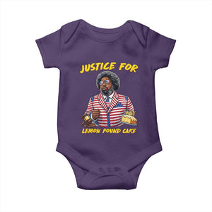 Justice for Lemon Pound Cake Funny Viral Meme Baby Onesie Edgy Hip Hop Humor Parody Gift for Rap Fans TS02 Purple Print Your Wear