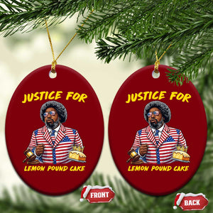 Justice for Lemon Pound Cake Funny Viral Meme Ceramic Ornament Edgy Hip Hop Humor Parody Gift for Rap Fans TS02 Print Your Wear