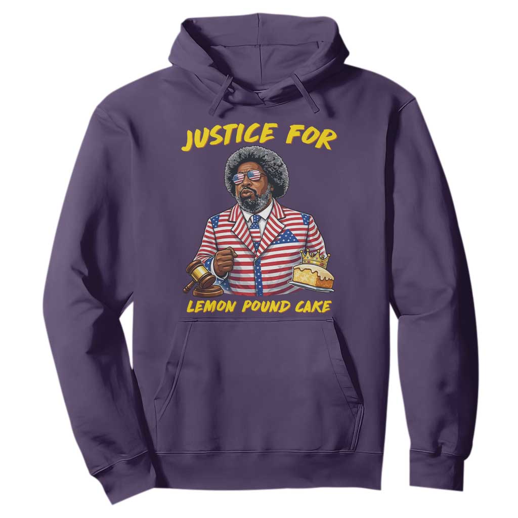 Justice for Lemon Pound Cake Funny Viral Meme Hoodie Edgy Hip Hop Humor Parody Gift for Rap Fans TS02 Purple Print Your Wear