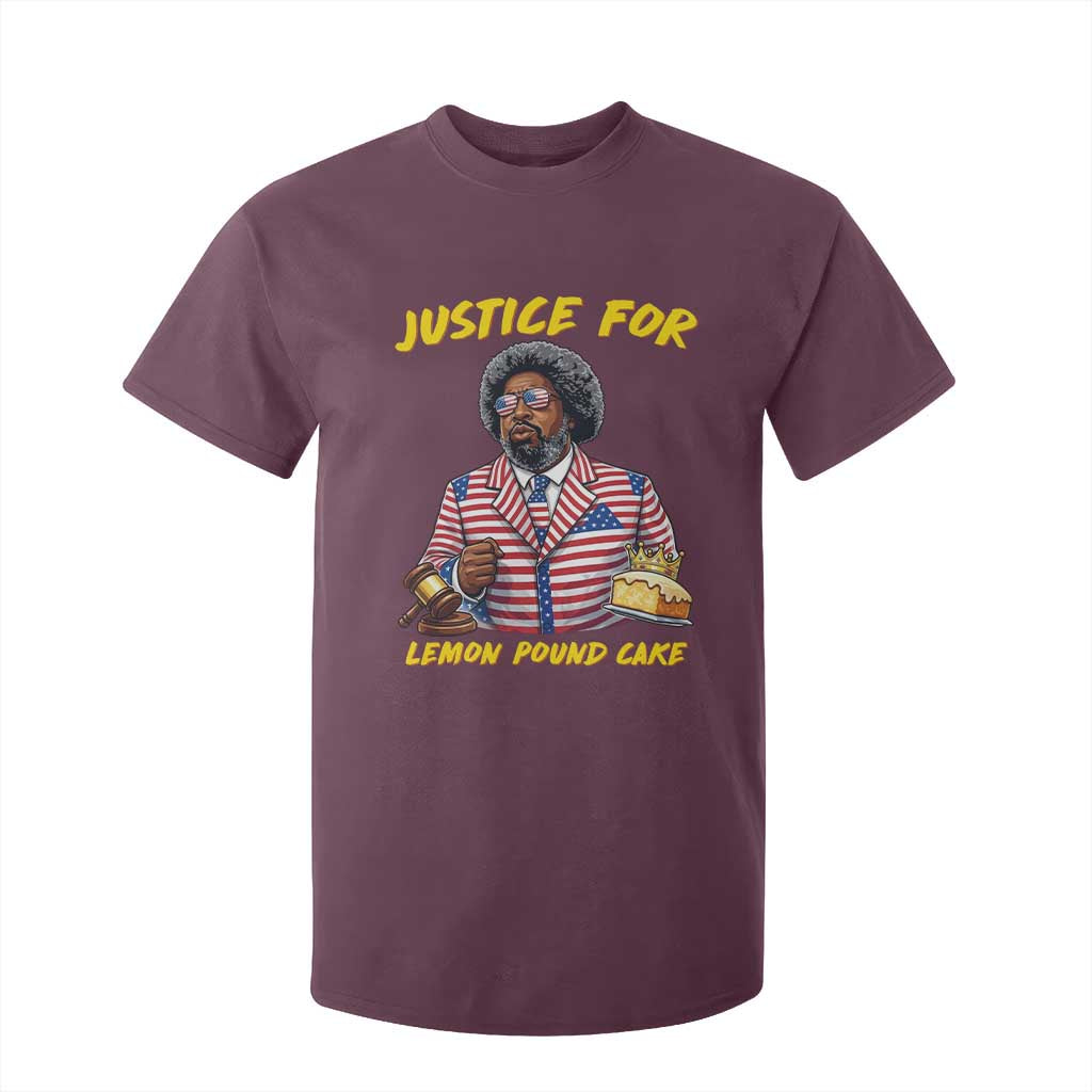Justice for Lemon Pound Cake Funny Viral Meme T Shirt For Kid Edgy Hip Hop Humor Parody Gift for Rap Fans TS02 Maroon Print Your Wear
