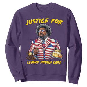 Justice for Lemon Pound Cake Funny Viral Meme Sweatshirt Edgy Hip Hop Humor Parody Gift for Rap Fans TS02 Purple Print Your Wear