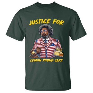 Justice for Lemon Pound Cake Funny Viral Meme T Shirt - Edgy Hip Hop Humor Parody Gift for Rap Fans TS02 Dark Forest Green Print Your Wear