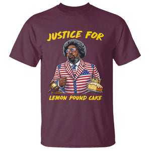 Justice for Lemon Pound Cake Funny Viral Meme T Shirt - Edgy Hip Hop Humor Parody Gift for Rap Fans TS02 Maroon Print Your Wear