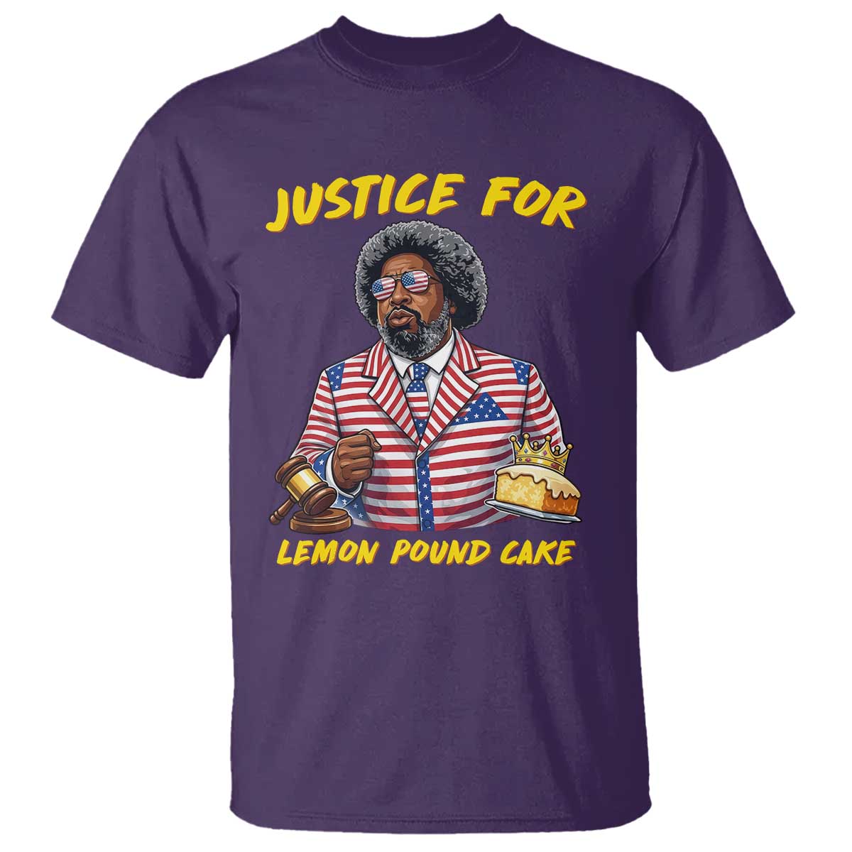 Justice for Lemon Pound Cake Funny Viral Meme T Shirt - Edgy Hip Hop Humor Parody Gift for Rap Fans TS02 Purple Print Your Wear