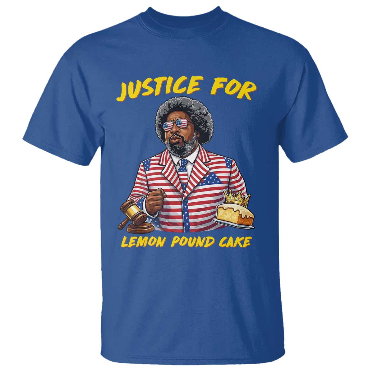 Justice for Lemon Pound Cake Funny Viral Meme T Shirt - Edgy Hip Hop Humor Parody Gift for Rap Fans TS02 Royal Blue Print Your Wear