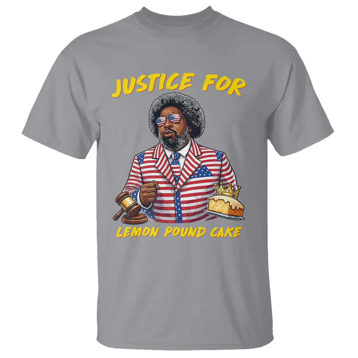 Justice for Lemon Pound Cake Funny Viral Meme T Shirt - Edgy Hip Hop Humor Parody Gift for Rap Fans TS02 Sport Gray Print Your Wear