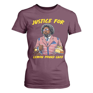 Justice for Lemon Pound Cake Funny Viral Meme T Shirt For Women Edgy Hip Hop Humor Parody Gift for Rap Fans TS02 Maroon Print Your Wear