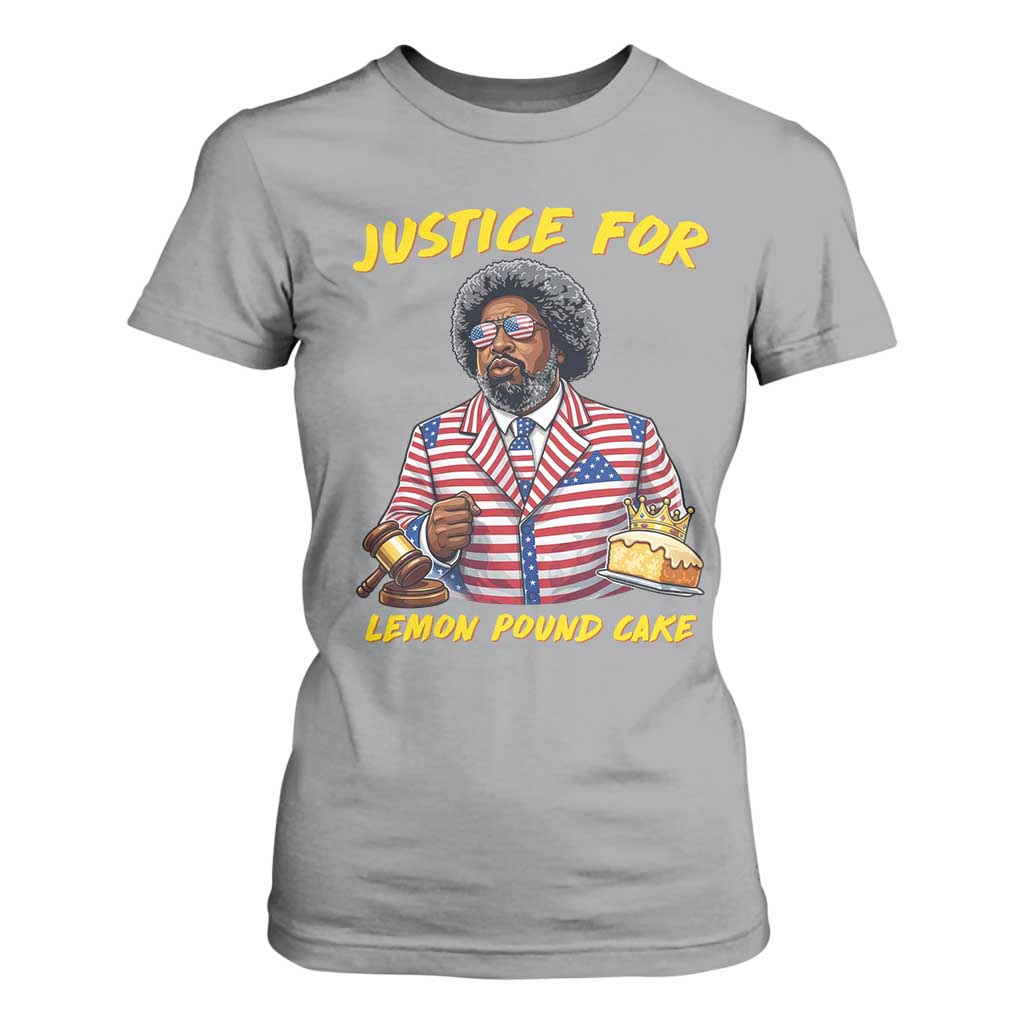Justice for Lemon Pound Cake Funny Viral Meme T Shirt For Women Edgy Hip Hop Humor Parody Gift for Rap Fans TS02 Sport Gray Print Your Wear