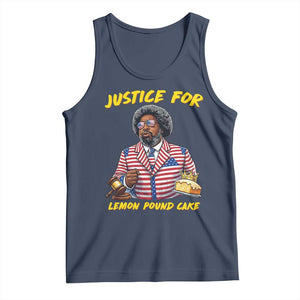 Justice for Lemon Pound Cake Funny Viral Meme Tank Top Edgy Hip Hop Humor Parody Gift for Rap Fans TS02 Navy Print Your Wear