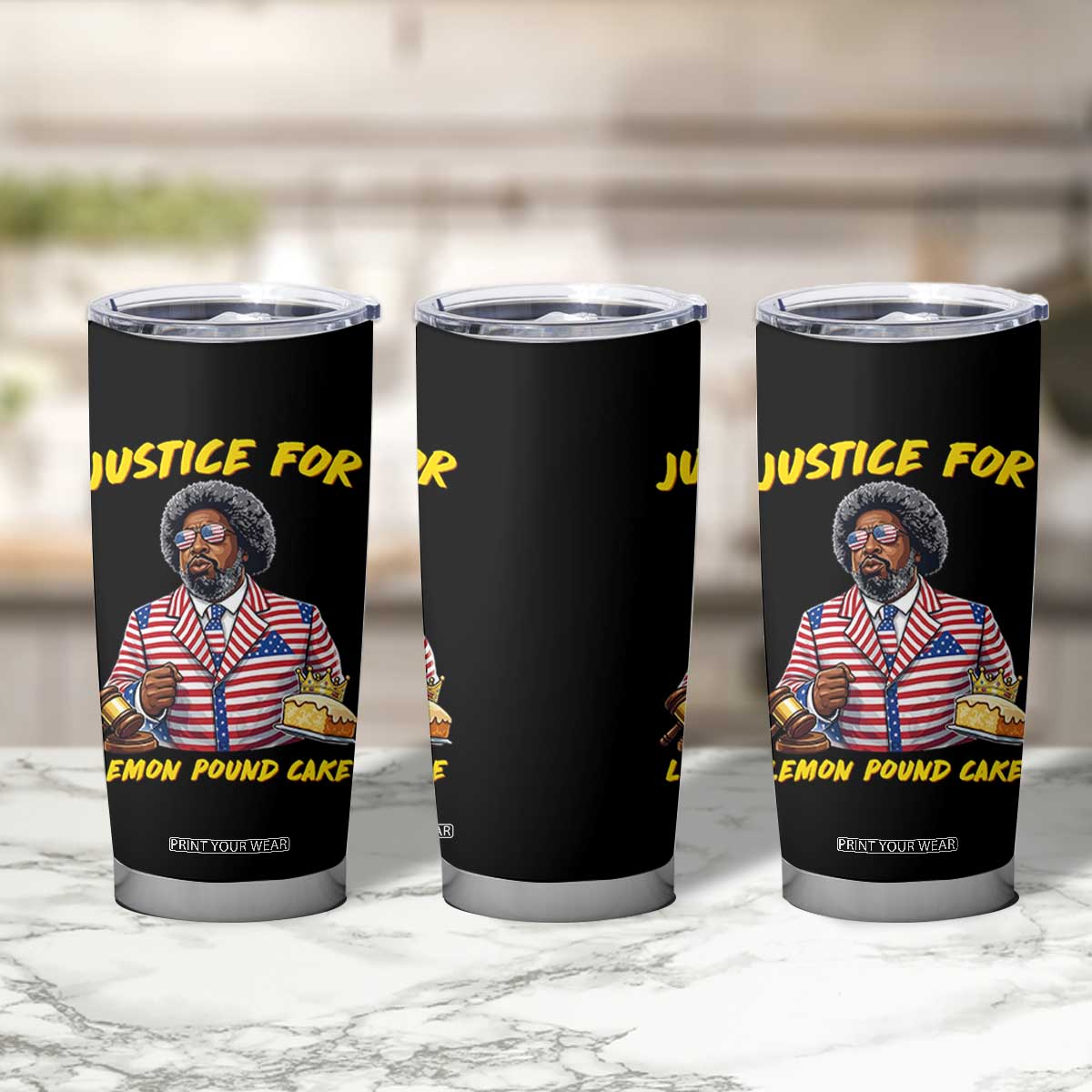 Justice for Lemon Pound Cake Funny Viral Meme Tumbler Cup Edgy Hip Hop Humor Parody Gift for Rap Fans TS02 Print Your Wear