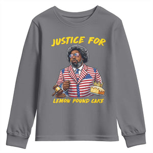 Justice for Lemon Pound Cake Funny Viral Meme Youth Sweatshirt Edgy Hip Hop Humor Parody Gift for Rap Fans TS02 Charcoal Print Your Wear