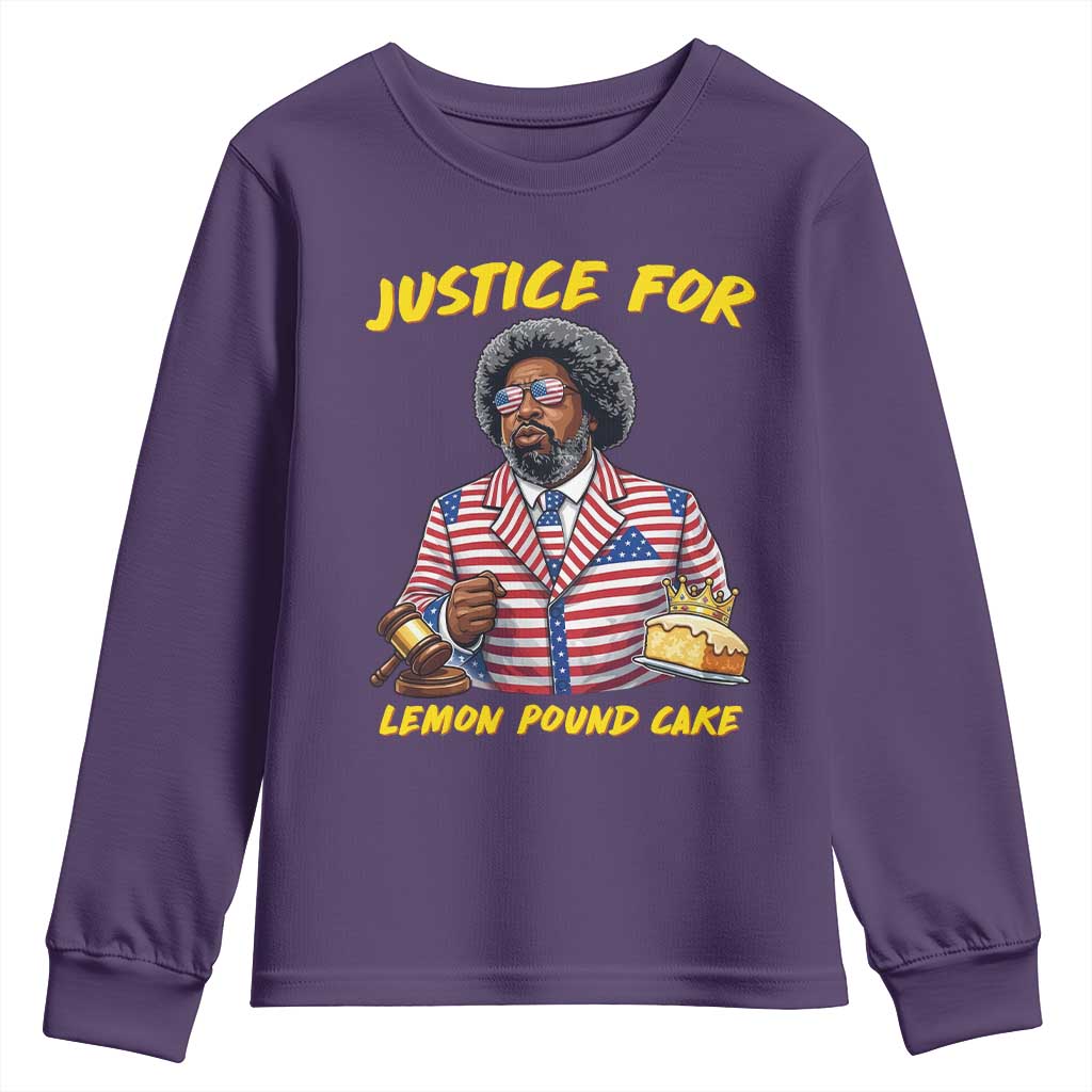 Justice for Lemon Pound Cake Funny Viral Meme Youth Sweatshirt Edgy Hip Hop Humor Parody Gift for Rap Fans TS02 Purple Print Your Wear