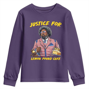Justice for Lemon Pound Cake Funny Viral Meme Youth Sweatshirt Edgy Hip Hop Humor Parody Gift for Rap Fans TS02 Purple Print Your Wear