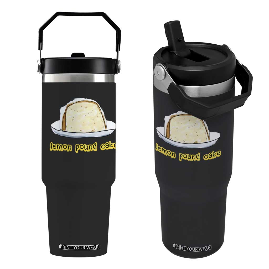 Lemon Pound Cake Funny Meme Flip Straw Tumbler Viral Edgy Hip Hop Humor Parody Gift for Rap Fans TS02 One Size: 30 oz Black Print Your Wear