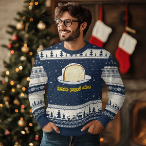 Lemon Pound Cake Funny Meme Ugly Christmas Sweater Viral Edgy Hip Hop Humor Parody Gift for Rap Fans TS02 Navy Beige Print Your Wear
