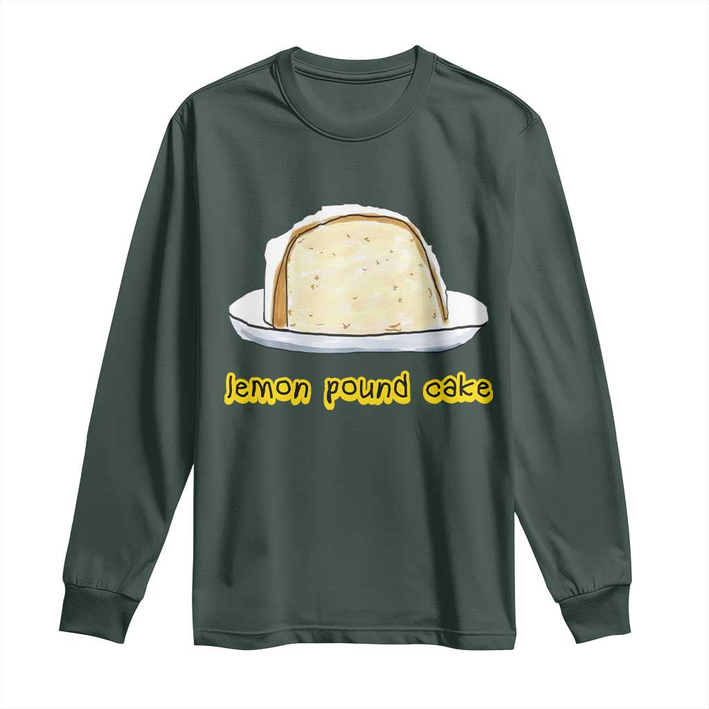 Lemon Pound Cake Funny Meme Long Sleeve Shirt Viral Edgy Hip Hop Humor Parody Gift for Rap Fans TS02 Dark Forest Green Print Your Wear