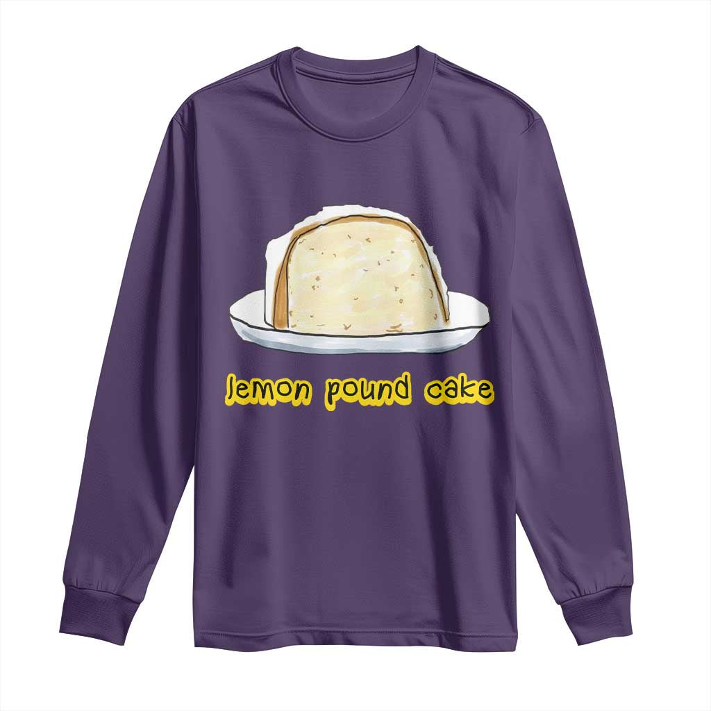 Lemon Pound Cake Funny Meme Long Sleeve Shirt Viral Edgy Hip Hop Humor Parody Gift for Rap Fans TS02 Purple Print Your Wear