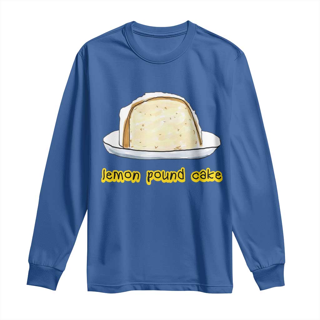 Lemon Pound Cake Funny Meme Long Sleeve Shirt Viral Edgy Hip Hop Humor Parody Gift for Rap Fans TS02 Royal Blue Print Your Wear