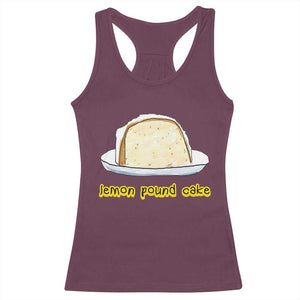 Lemon Pound Cake Funny Meme Racerback Tank Top Viral Edgy Hip Hop Humor Parody Gift for Rap Fans TS02 Maroon Print Your Wear
