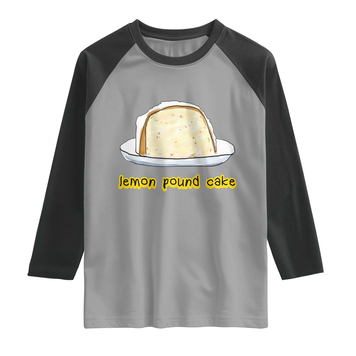 Lemon Pound Cake Funny Meme Raglan Shirt Viral Edgy Hip Hop Humor Parody Gift for Rap Fans TS02 Sport Gray Black Print Your Wear