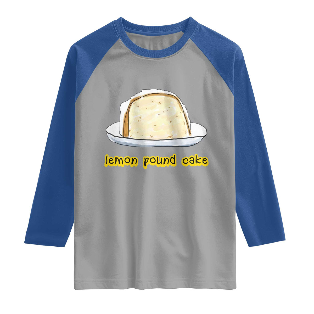 Lemon Pound Cake Funny Meme Raglan Shirt Viral Edgy Hip Hop Humor Parody Gift for Rap Fans TS02 Sport Gray Royal Print Your Wear