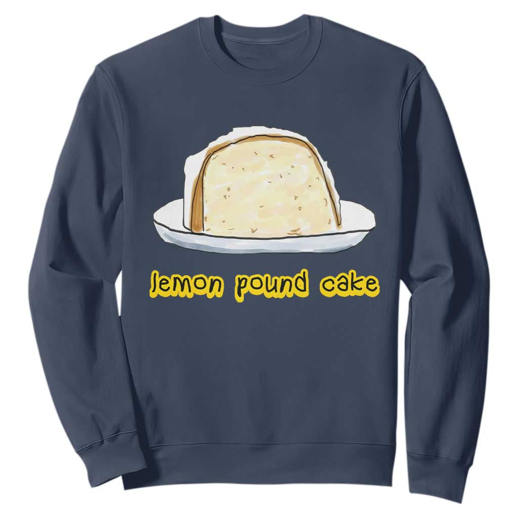 Lemon Pound Cake Funny Meme Sweatshirt Viral Edgy Hip Hop Humor Parody Gift for Rap Fans TS02 Navy Print Your Wear