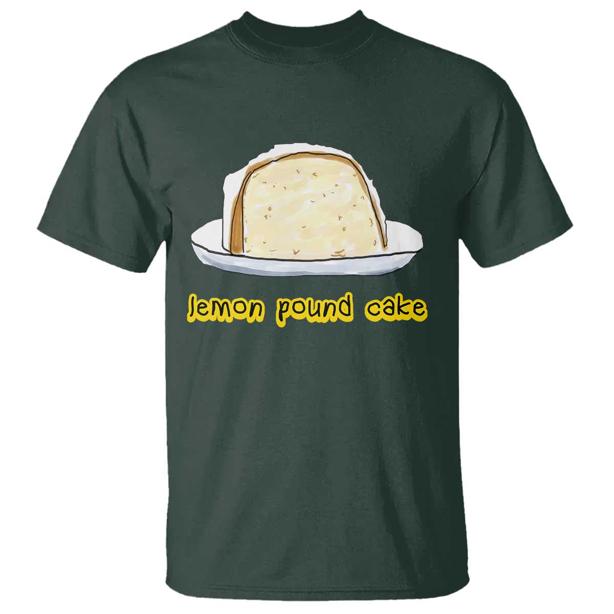 Lemon Pound Cake Funny Meme T Shirt Viral Edgy Hip Hop Humor Parody Gift for Rap Fans TS02 Dark Forest Green Print Your Wear