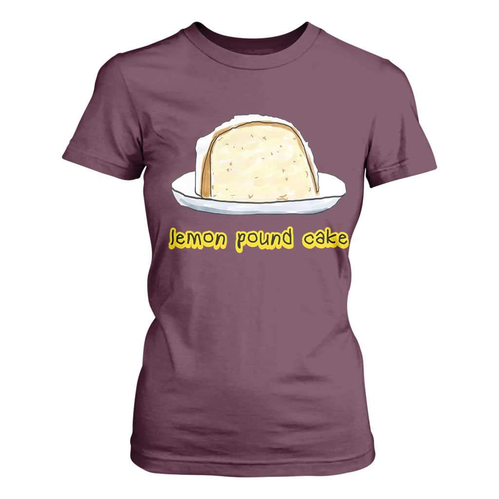 Lemon Pound Cake Funny Meme T Shirt For Women Viral Edgy Hip Hop Humor Parody Gift for Rap Fans TS02 Maroon Print Your Wear
