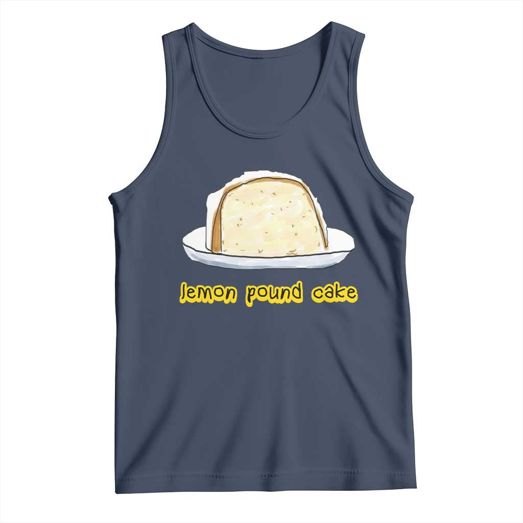 Lemon Pound Cake Funny Meme Tank Top Viral Edgy Hip Hop Humor Parody Gift for Rap Fans TS02 Navy Print Your Wear