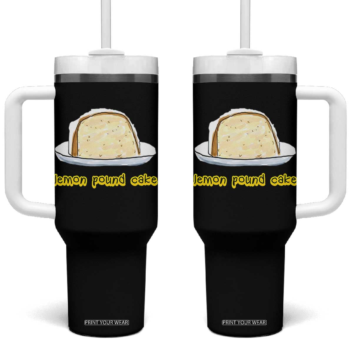 Lemon Pound Cake Funny Meme Tumbler With Handle Viral Edgy Hip Hop Humor Parody Gift for Rap Fans TS02 One Size: 40 oz Black Print Your Wear