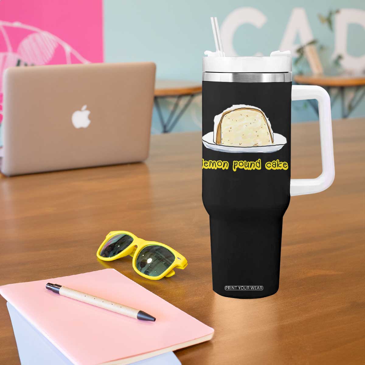 Lemon Pound Cake Funny Meme Tumbler With Handle Viral Edgy Hip Hop Humor Parody Gift for Rap Fans TS02 Print Your Wear
