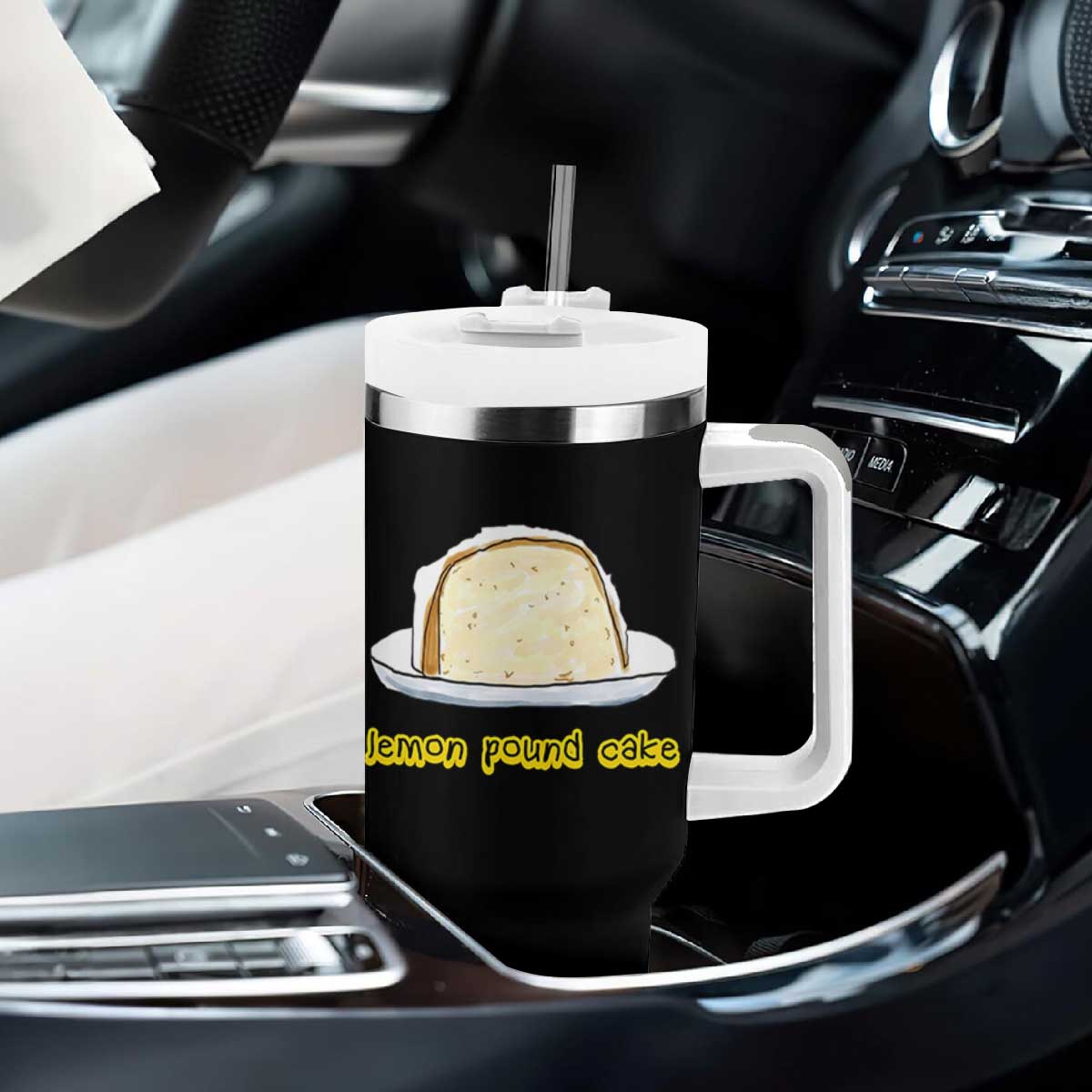 Lemon Pound Cake Funny Meme Tumbler With Handle Viral Edgy Hip Hop Humor Parody Gift for Rap Fans TS02 Print Your Wear