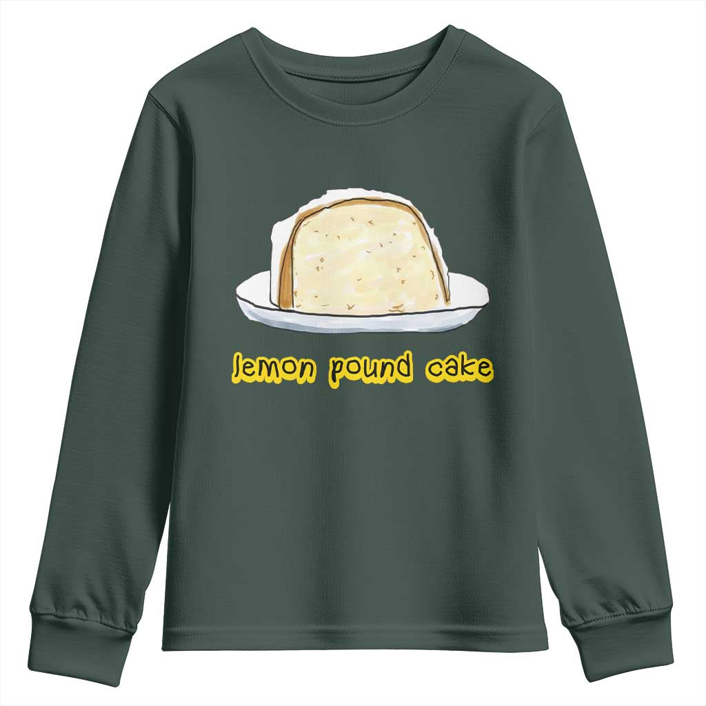 Lemon Pound Cake Funny Meme Youth Sweatshirt Viral Edgy Hip Hop Humor Parody Gift for Rap Fans TS02 Dark Forest Green Print Your Wear