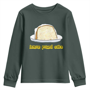 Lemon Pound Cake Funny Meme Youth Sweatshirt Viral Edgy Hip Hop Humor Parody Gift for Rap Fans TS02 Dark Forest Green Print Your Wear