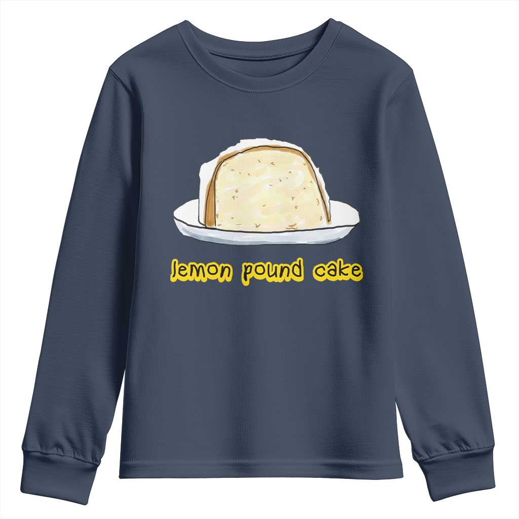 Lemon Pound Cake Funny Meme Youth Sweatshirt Viral Edgy Hip Hop Humor Parody Gift for Rap Fans TS02 Navy Print Your Wear
