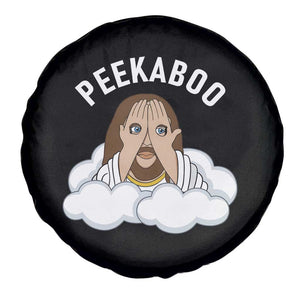 Peekaboo Jesus Funny Christian Spare Tire Cover Faith Humor Savior in Clouds Religious Meme TS02 Print Your Wear